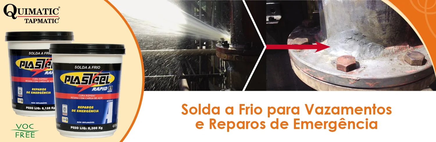 Solda a frio para vazamentos em tubulações e reparos emergenciais.