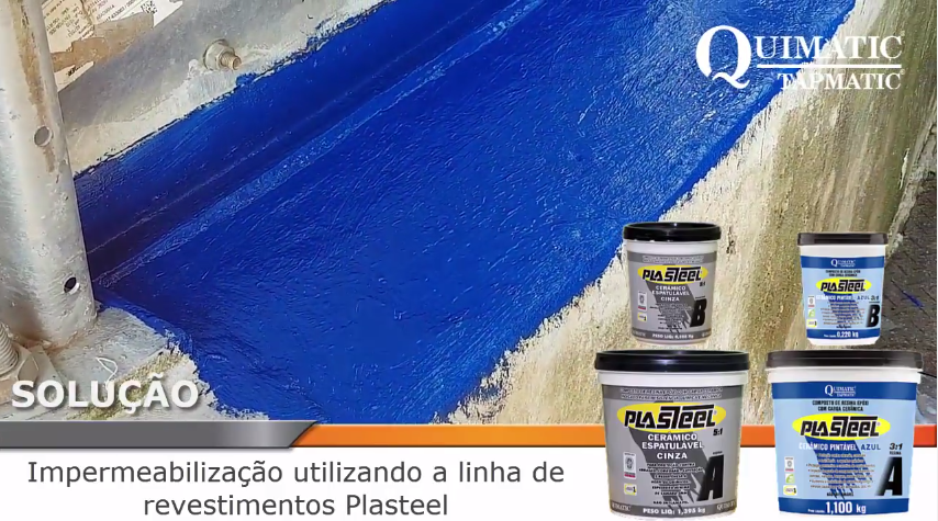 silo armazenamento de grãos com infiltração reparada com linha Plasteel Quimatic