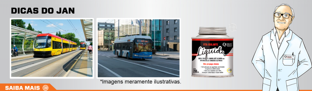 É possível utilizar Fita Isolante Líquida em hastes de ônibus elétricos