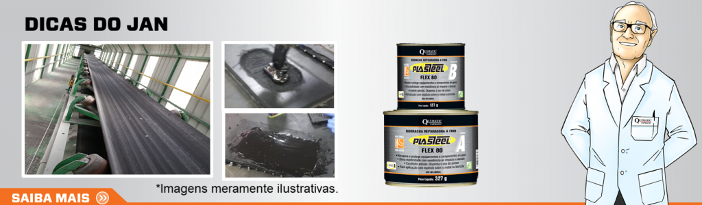 Quando utilizar a borracha reparadora a frio o Plasteel Flex 80 para reparo de correias transportadoras