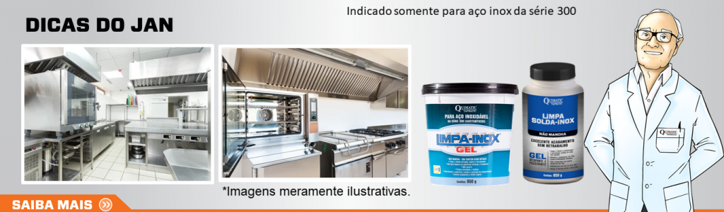 Que produto utilizar na limpeza de fornos industriais que apresentam manchas no inox